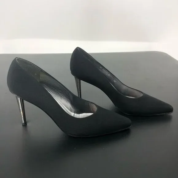 Stuart Weitzman Black Crystal Metal High Heels Pumps with Box
